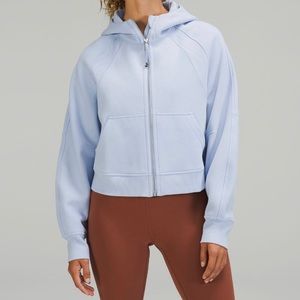 Scuba Oversized Full Zip Hoodie Pastel Blue Size 2